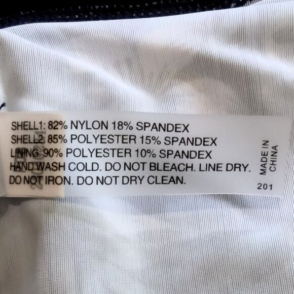 Aqua Eve Plus Size 24W Two-Piece Swimsuit High-Waisted Long Boy Shorts Pockets - Picture 8 of 11